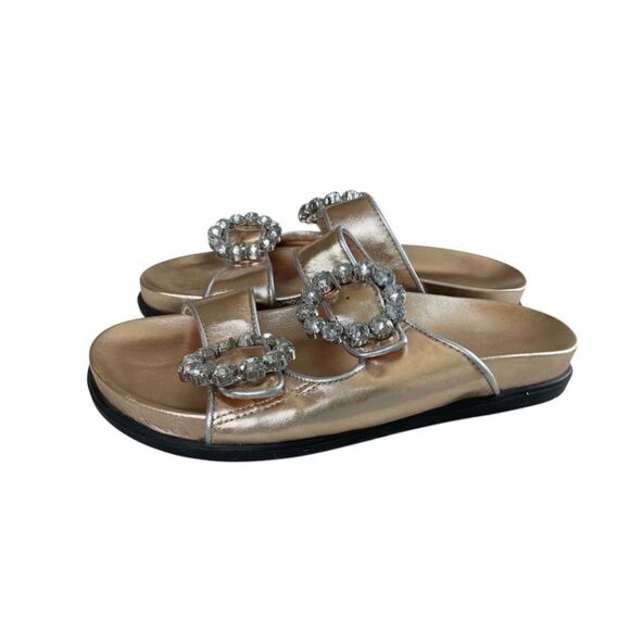 SCHUTZ Ariel Crystal Buckle Slide Sandals - Picture 6 of 9